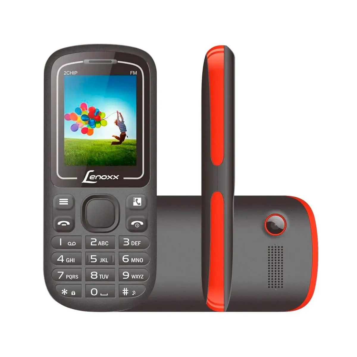 Celular Lenoxx CX 904, Tela 1,8″, Dual Chip, Câmera VGA, Bluetooth Preto / Vermelho